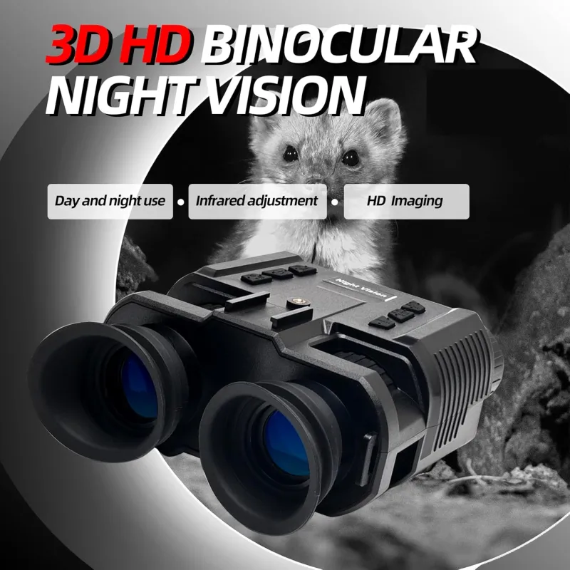 BINOCK NV8000 Night Vision Goggles Head-Mounted, 4K Night Vision Binoculars for Adult, 3D Naked-Eye Display Infrared NVG for Helmet with 7 Level Brightness Adjustment, Waterproof