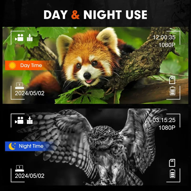 Night Vision Goggle Head Mounted Hands Free Infrared Night Vision Binoculars USB Rechargeable Night Vision Goggle with Head Strap 5X Digital Zoom 32GB SD Card Compatible with Helmet