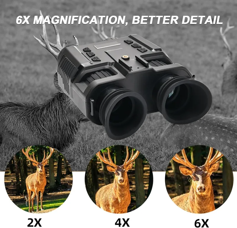 BINOCK NV8000 Night Vision Goggles Head-Mounted, 4K Night Vision Binoculars for Adult, 3D Naked-Eye Display Infrared NVG for Helmet with 7 Level Brightness Adjustment, Waterproof