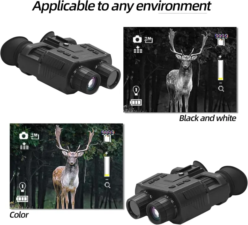 BINOCK NV8000 Night Vision Goggles Head-Mounted, 4K Night Vision Binoculars for Adult, 3D Naked-Eye Display Infrared NVG for Helmet with 7 Level Brightness Adjustment, Waterproof