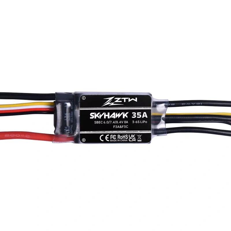 ZTW Skyhawk 35A ESC 3-6S Adjustable 6V/7.4V/8.4V SBEC 8A Speed Controller For RC Airplane 250-300 Class Helicopter Fixed-wing