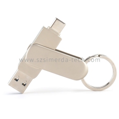 Metal Swivel USB 3.0 Type C 8GB 16GB 32GB 64GB OTG Flash Drive