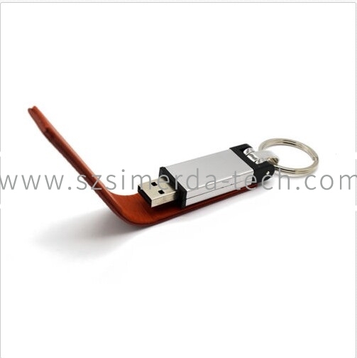 Leather Keychain USB flash drive memory stick pendrive U Disk