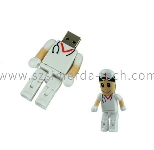 Custom LOGO Cute Doctor Nurse USB 2.0 Flash Drive Cartoon Pendrive