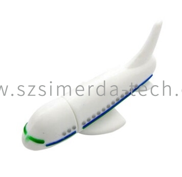 AIRPLANE SHAPE PVC/RUBBER USB STICKS FOR PROMOTION