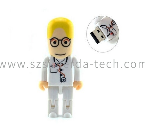 Custom LOGO Cute Doctor Nurse USB 2.0 Flash Drive Cartoon Pendrive