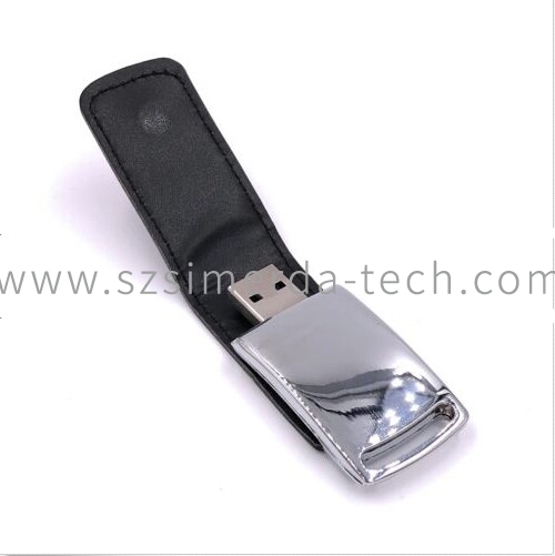 USB Stick in Faux Leather Case Brown 8gb 16gb 32gb USB 2.0