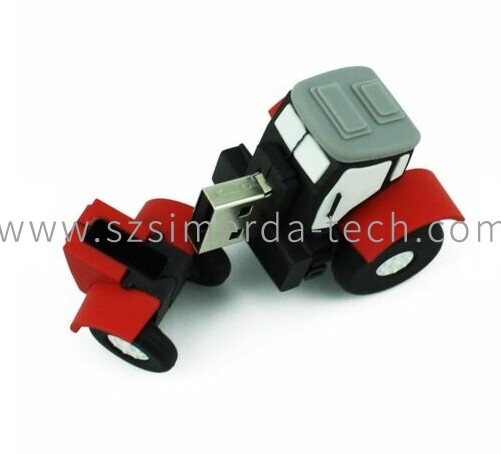 CUSTOMIZED Tractor PVC/rubber USB 2.0 Flash Drives Cute 4GB-64G Storage Memory Stick