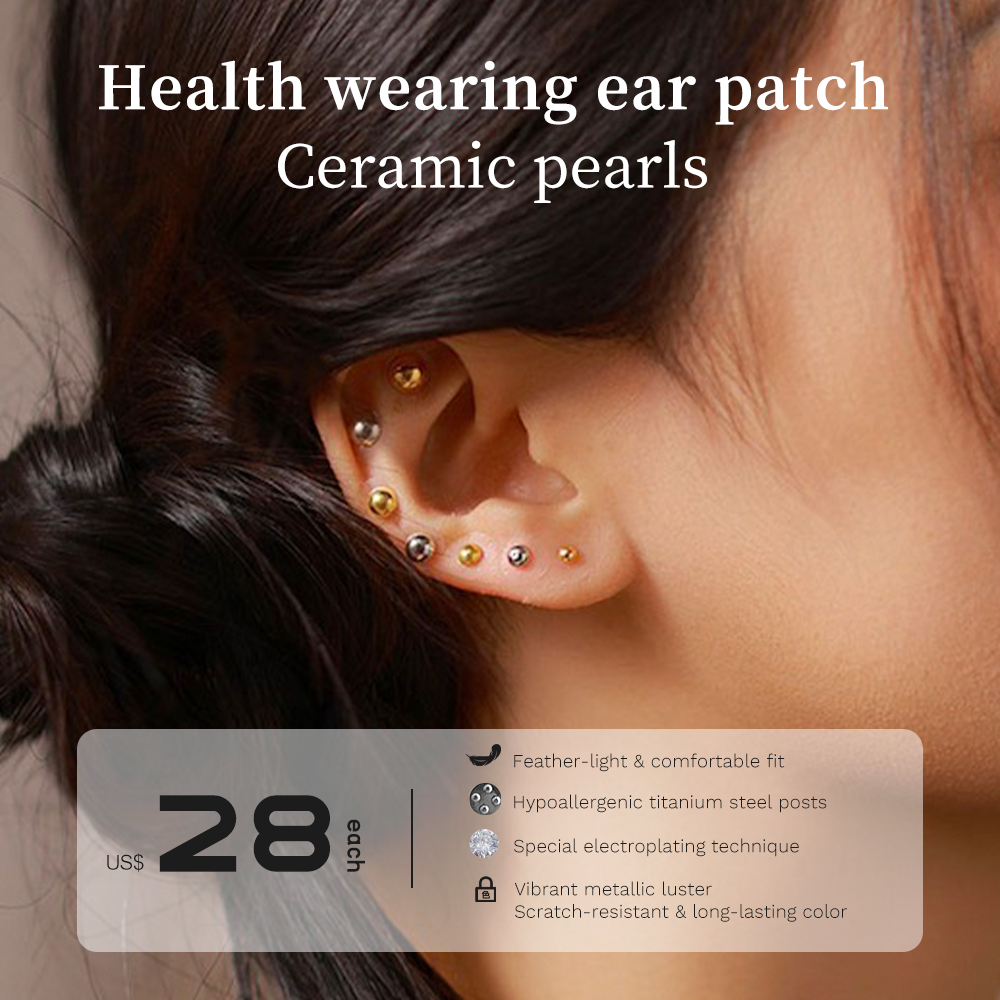 Warm & Nourishing Five Elements Wellness Ear Studs, Pearl Version
