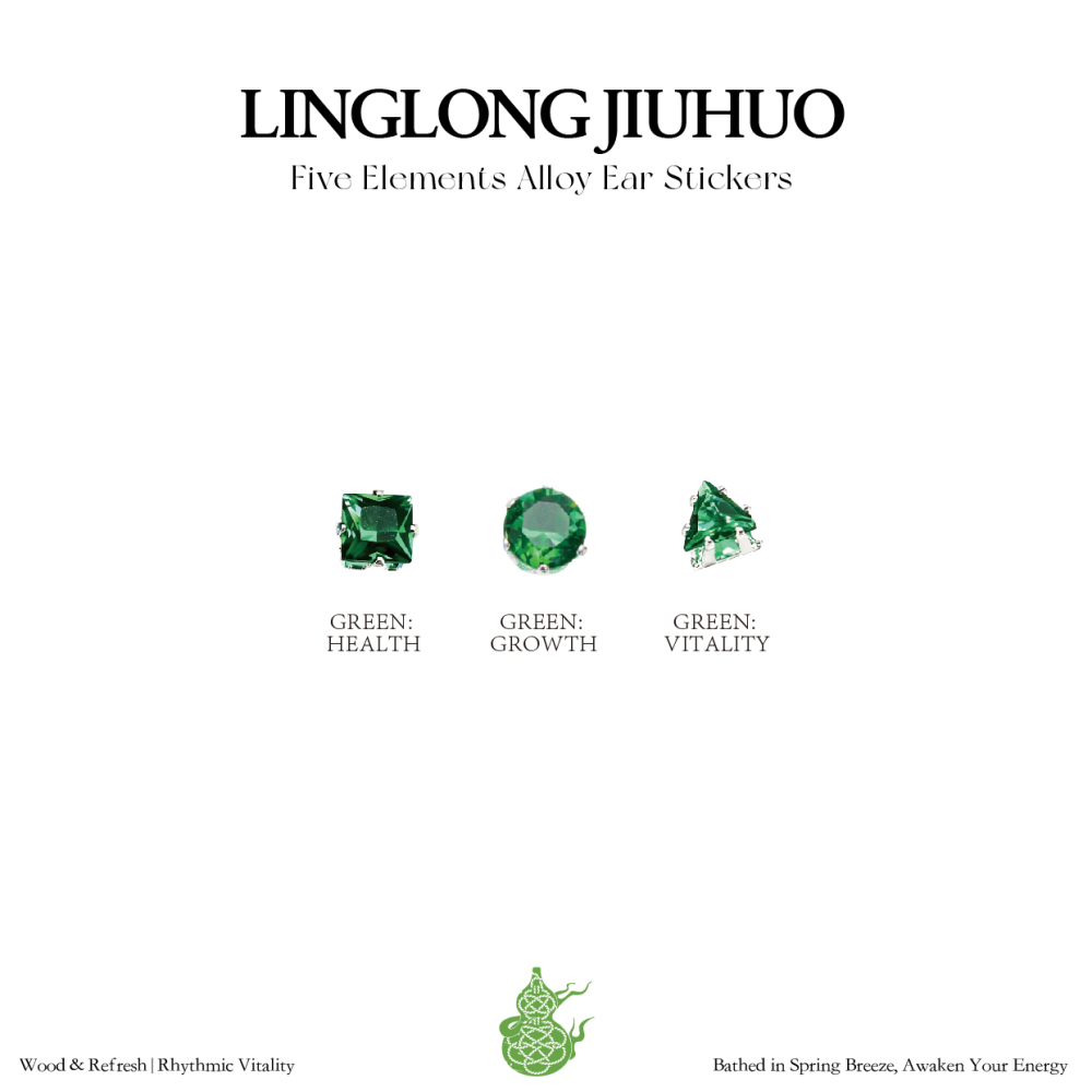 Pure & Translucent Five Elements Wellness Ear Studs, Crystal Version