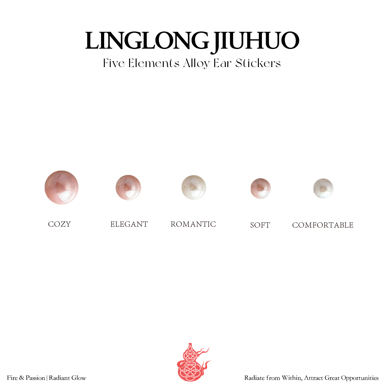 Warm & Nourishing Five Elements Wellness Ear Studs, Pearl Version
