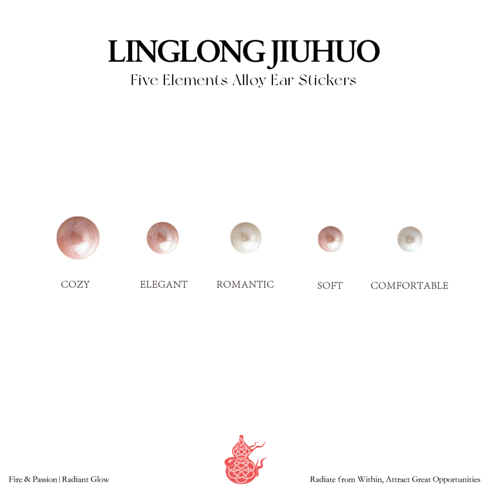 Warm & Nourishing Five Elements Wellness Ear Studs, Pearl Version