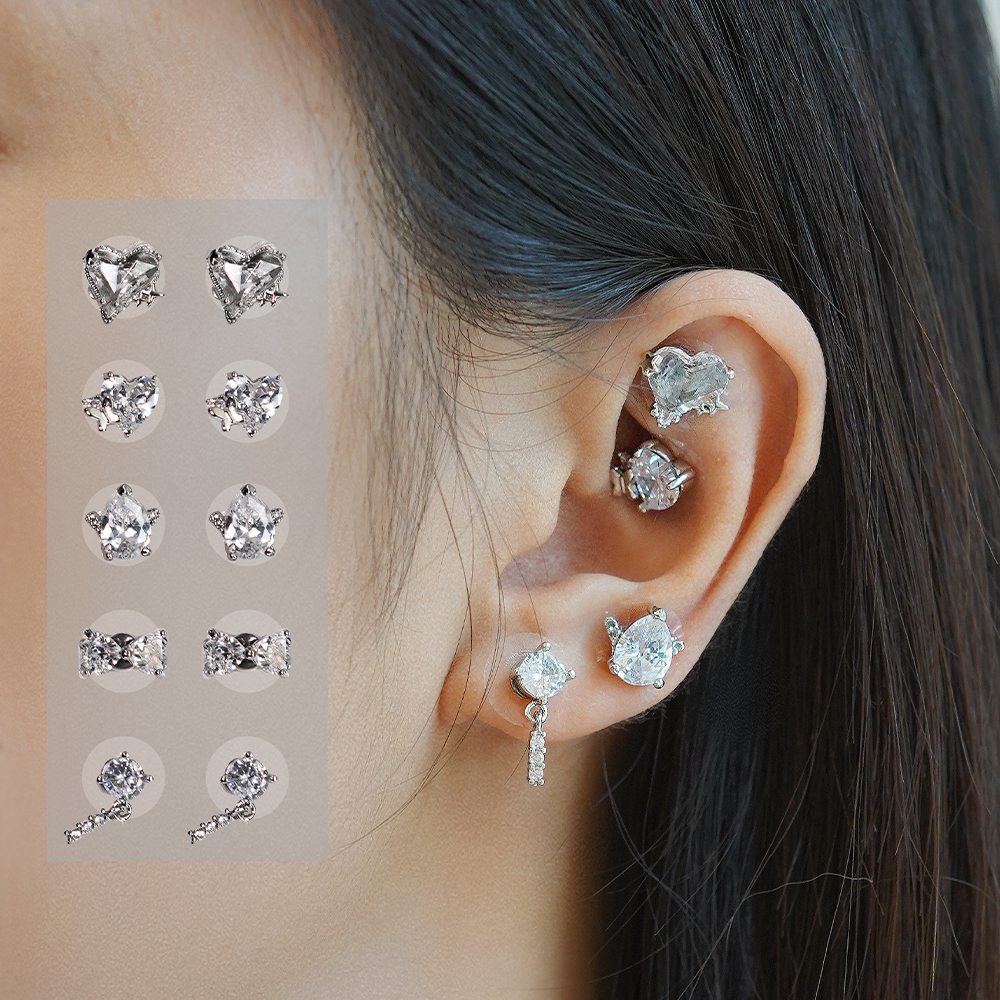 Shining & Resiliant Five Elements Wellness Ear Studs, Alloy Version