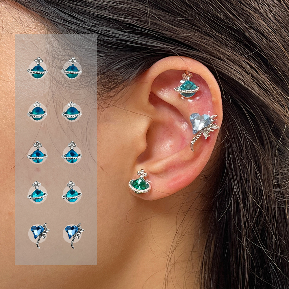 Shining & Resiliant Five Elements Wellness Ear Studs, Alloy Version
