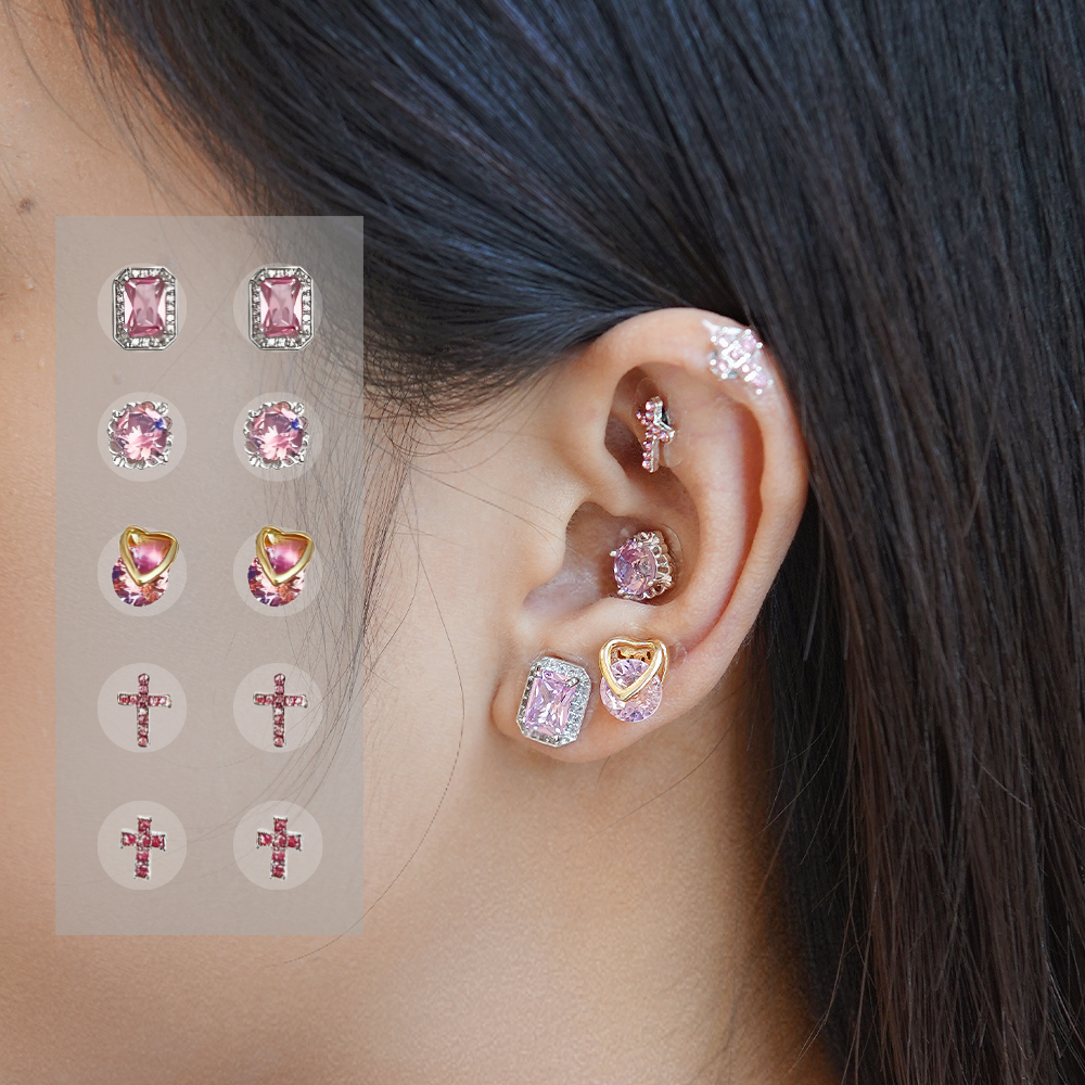 Shining & Resiliant Five Elements Wellness Ear Studs, Alloy Version