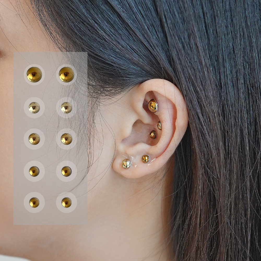 Warm & Nourishing Five Elements Wellness Ear Studs, Pearl Version