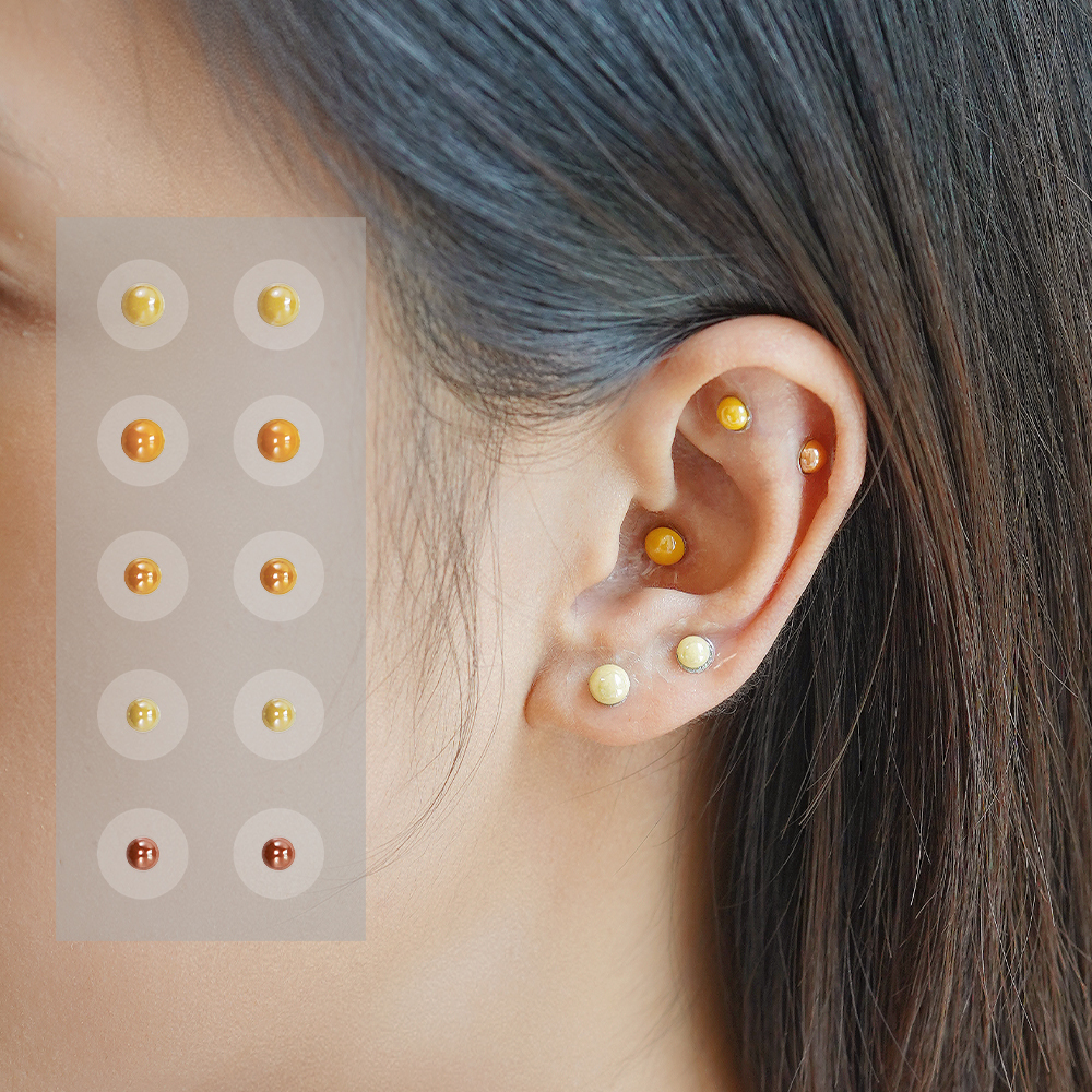 Warm & Nourishing Five Elements Wellness Ear Studs, Pearl Version