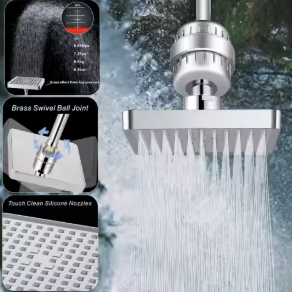 Luxury Polished Chrome High Pressure Shower Head Filter