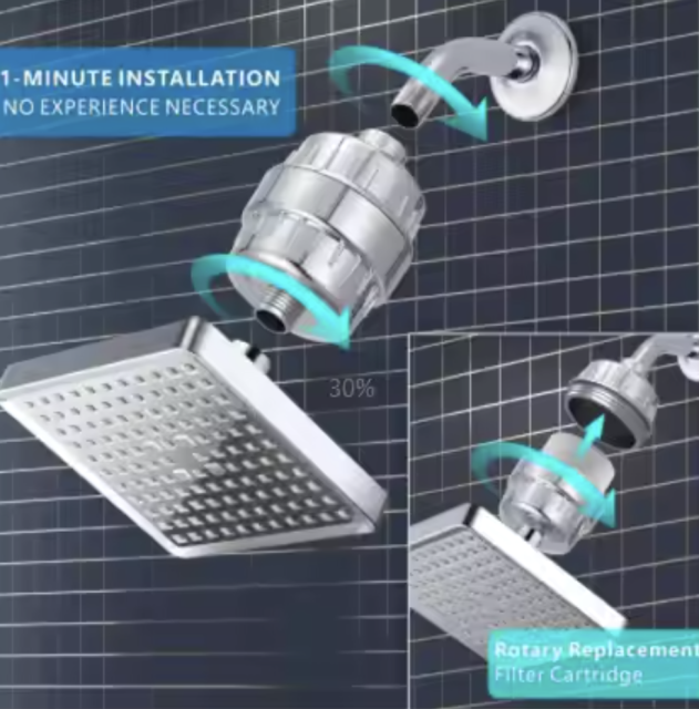 Luxury Polished Chrome High Pressure Shower Head Filter