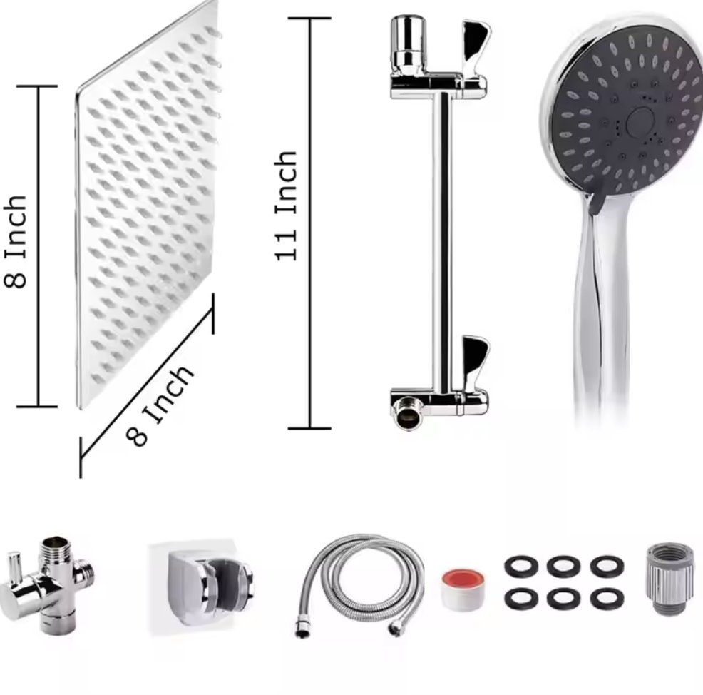High Pressure Stainless Steel Handheld Combination Leak-proof Shower Head With Bracket
