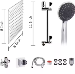High Pressure Stainless Steel Handheld Combination Leak-proof Shower Head With Bracket