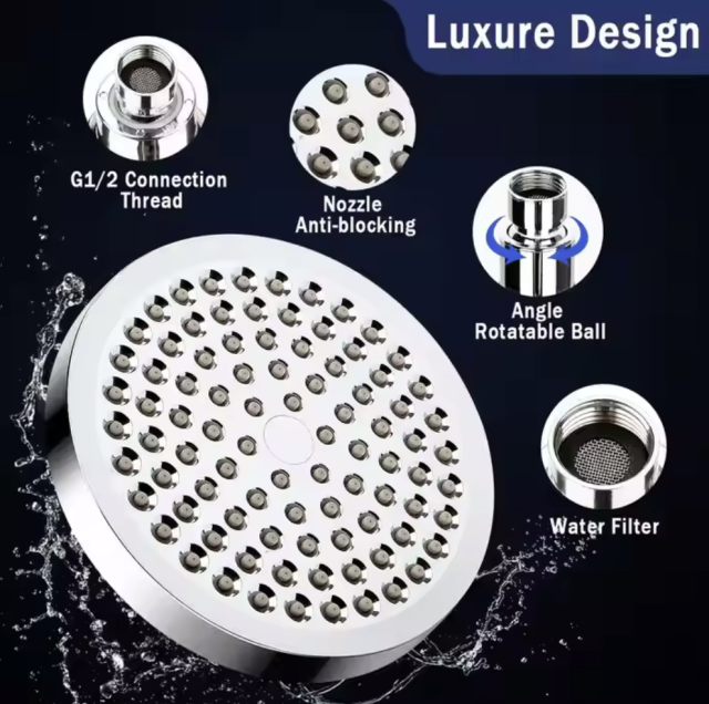 High Pressure Stainless Steel Handheld Combination Leak-proof Shower Head With Bracket