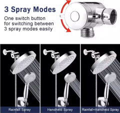 High Pressure Stainless Steel Handheld Combination Leak-proof Shower Head With Bracket