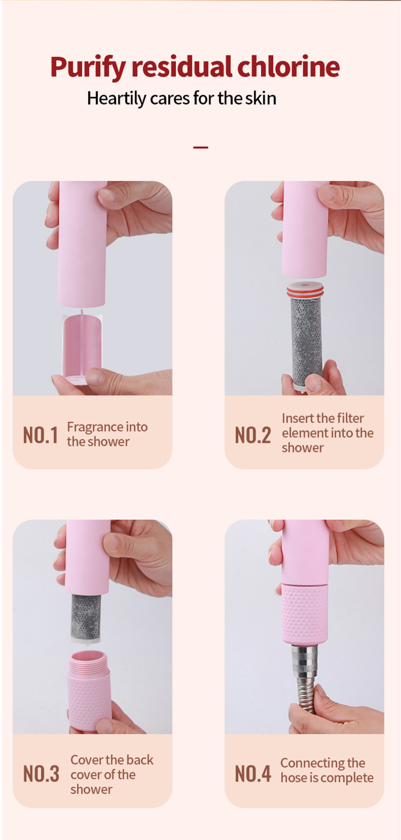 Shower Head with vitamin Filter to remove chlorine odor