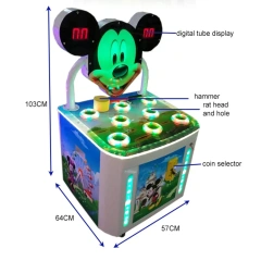 Threeplus Kids Game Coin Operated Whac-a-mole Hit Hammer Frog Jump Redemption Game Machine