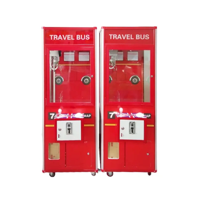 Threeplus Travel Bus Claw Crane Machine Bill Acceptor Plush Toys Vending Crane Gift Machine