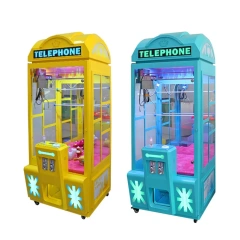 Threeplus Coin Catcher Telephone Arcade Game Claw Machine for Maquinas De Garra