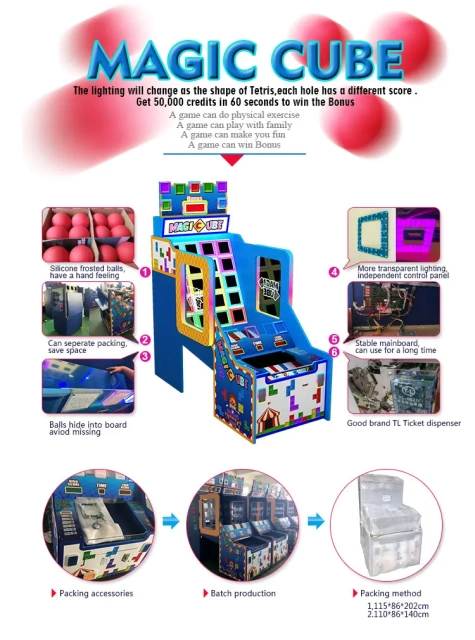 Threeplus Space Theme Ball Pitching Skill Game Machine Magic Cube Ticket Redemption Arcade Game Machine for Sale