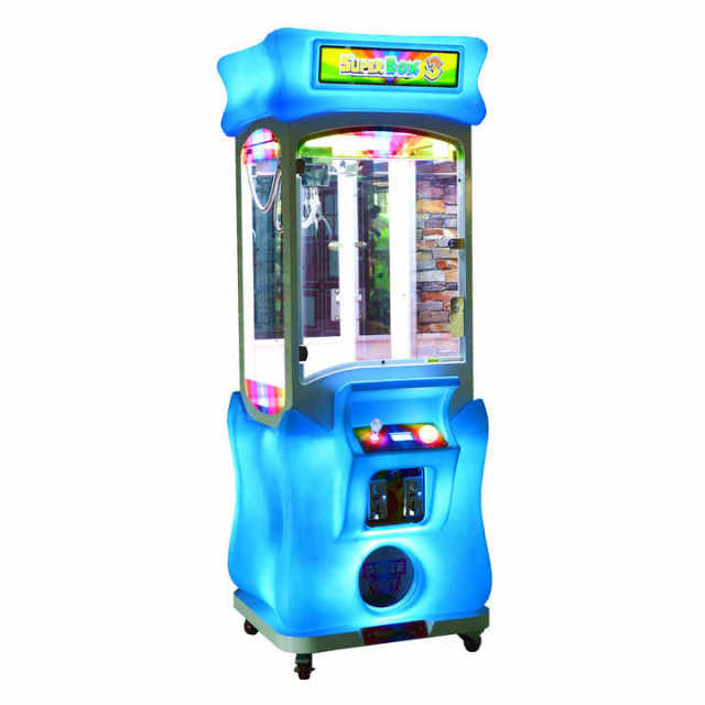 Threeplus Amusement Machine Super Box 3 Coin Operated Claw Crane Machine Prize Game