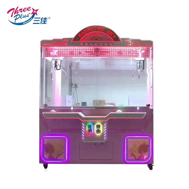 Threeplus Double Players Coin Operated Sweet Style Milk Cart Doll Prize Vending Claw Crane Game Machine for Sale