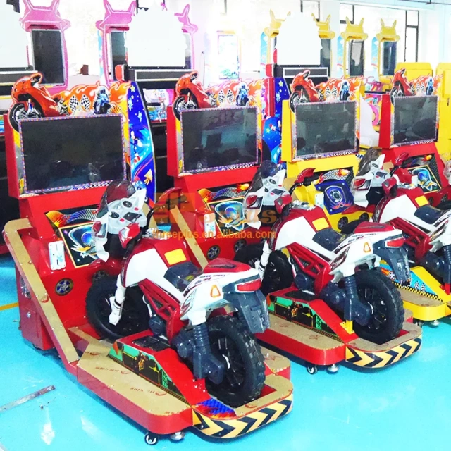 Threeplus New Arrive Kids TT Moto Arcade Video Game Kiddie Ride Simulator Racing Car Game Machine