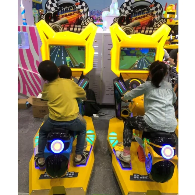 Threeplus Coin Operated Kids Crazy Super Motor Driving Video Motorbike Racing Games