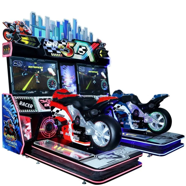 Indoor Amusement 2 Player Simulator Motor Racing Game Machine Coin Operated Dynamic Arcade Motorbike Driving Game Machine