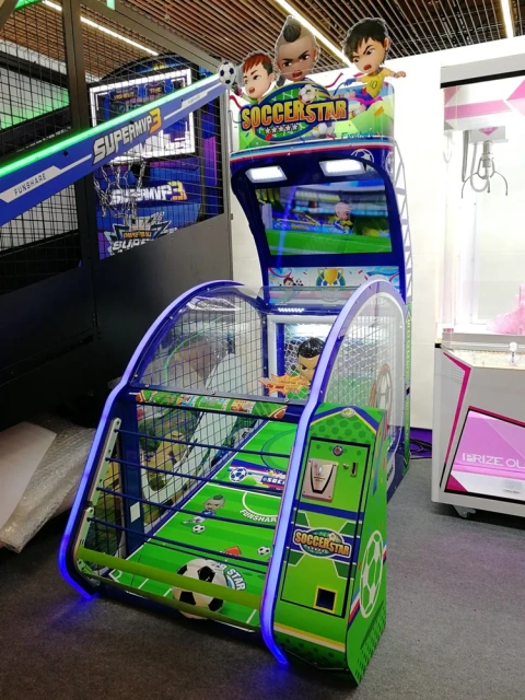 Threeplus Coin Operated Soccer Shooting Video Arcade Games Big Football Electronic Ticket Game