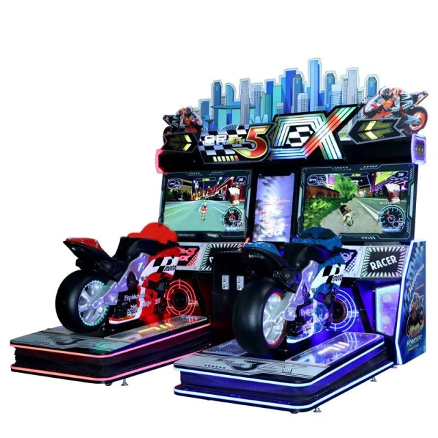 Indoor Amusement 2 Player Simulator Motor Racing Game Machine Coin Operated Dynamic Arcade Motorbike Driving Game Machine