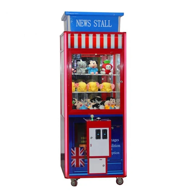 Threeplus British Style Travel Bus Coin Operated Claw Crane Custom Game Machine With Bill Acceptor