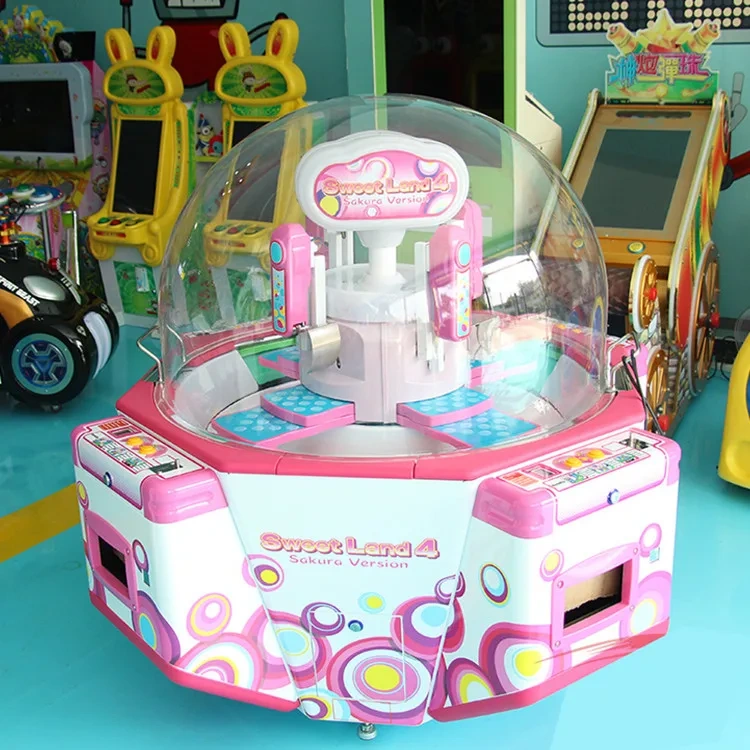 Threeplus High Profit Coin Operated Arcade Indoor Sport Sweet Land 4 Candy Prize Claw Crane Gift Game Machines for Game Center