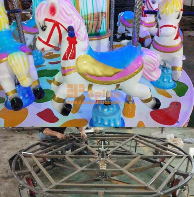 Fairground Amusement Park Kids Rides Game Machine 6 Seats Royal Carousel for Sale