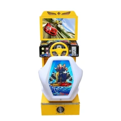 Threeplus Game Center Simulator Arcade Car Racing Game Steering Wheel with Chair for Kids