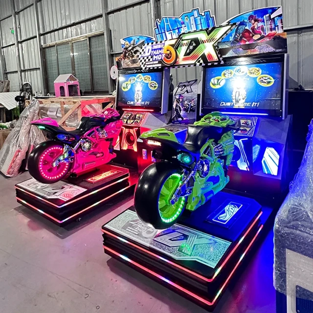 Indoor Amusement 2 Player Simulator Motor Racing Game Machine Coin Operated Dynamic Arcade Motorbike Driving Game Machine