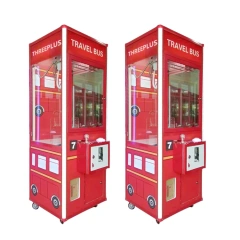 Threeplus Travel Bus Claw Crane Machine Bill Acceptor Plush Toys Vending Crane Gift Machine