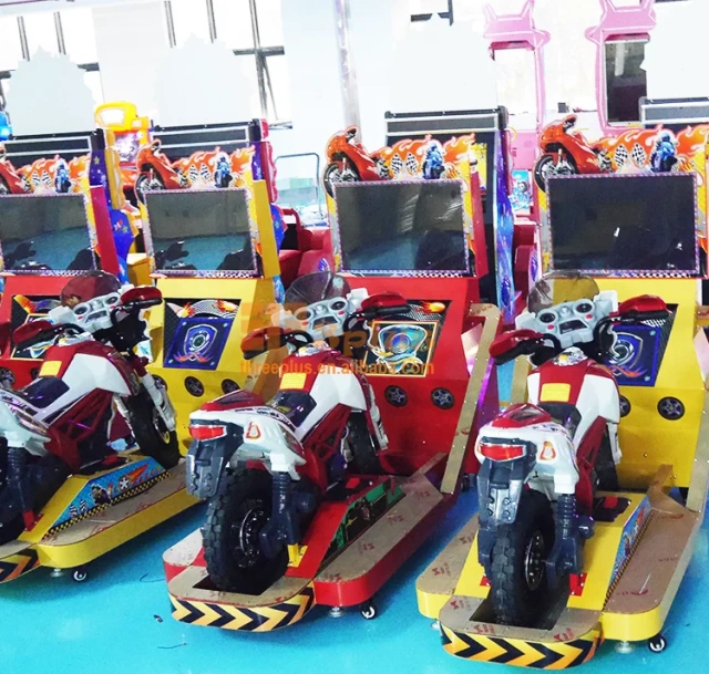 Threeplus New Arrive Kids TT Moto Arcade Video Game Kiddie Ride Simulator Racing Car Game Machine