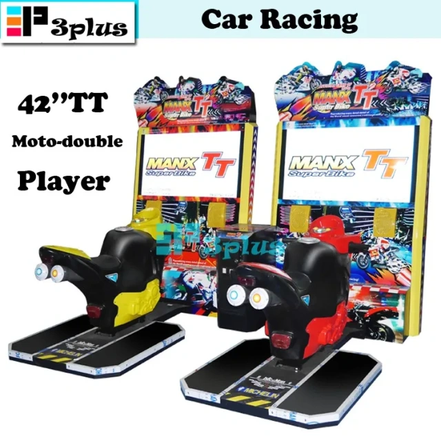 Threeplus Coin Operated Manx Tt Motor Racing Simulator Racing Game Machine for Sale