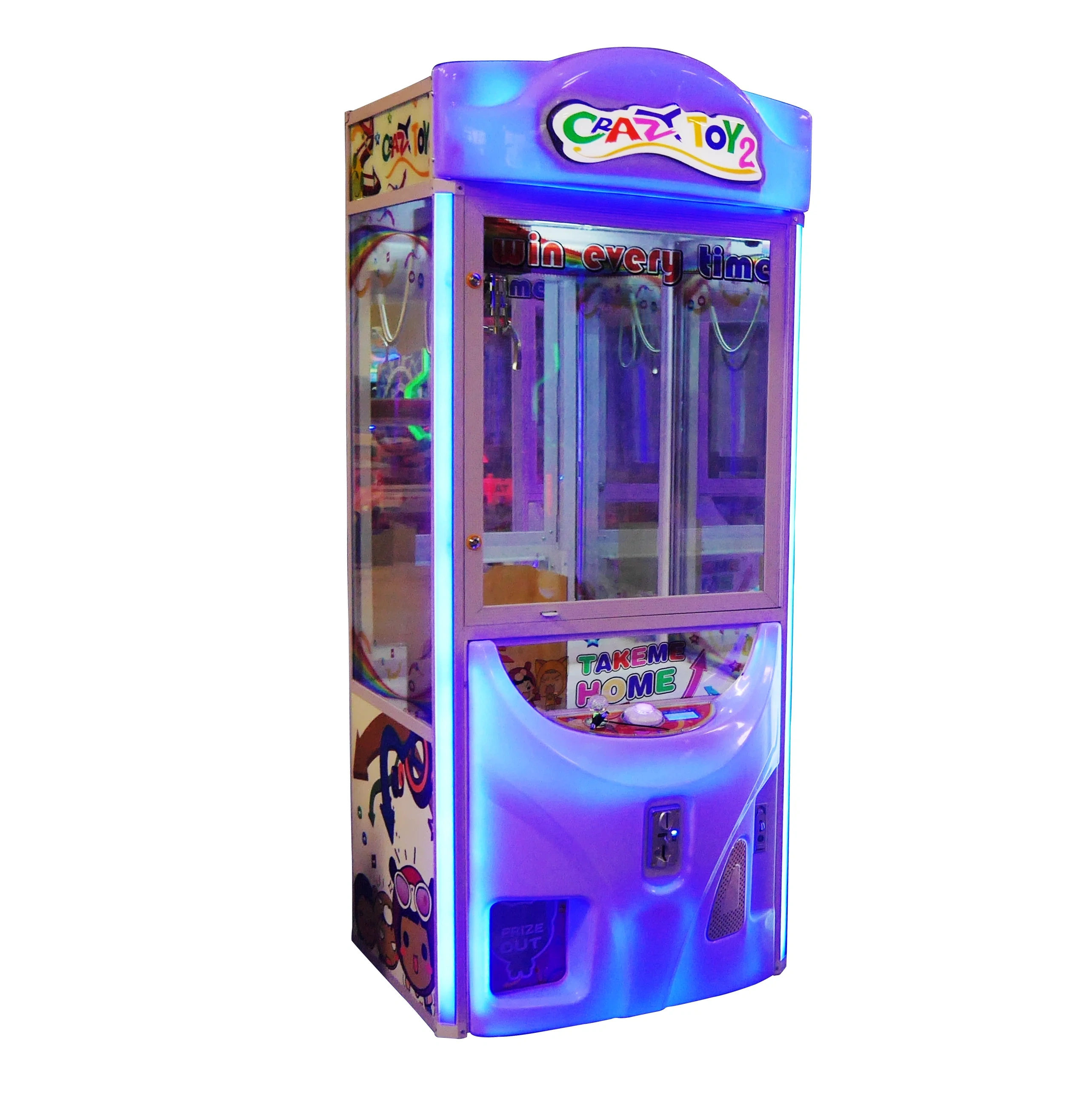 Threeplus Coin Operated Claw Crane Machine With Bill Acceptor Arcade Mini Juguetes for Sale