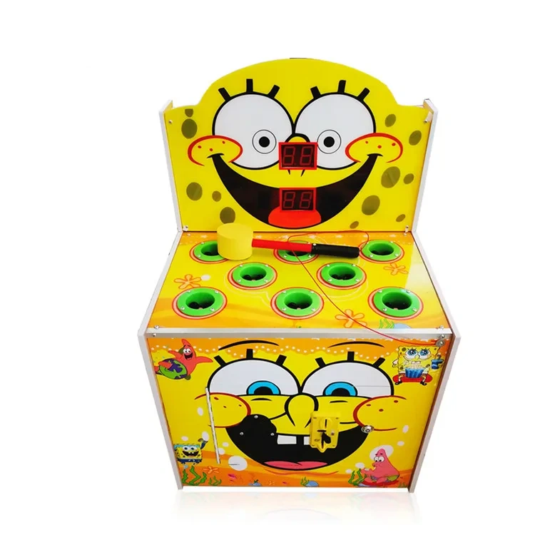Threeplus Coin Operated Whack a Frog spongebob Hammer Game Machine