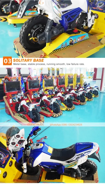 Threeplus New Arrive Kids TT Moto Arcade Video Game Kiddie Ride Simulator Racing Car Game Machine